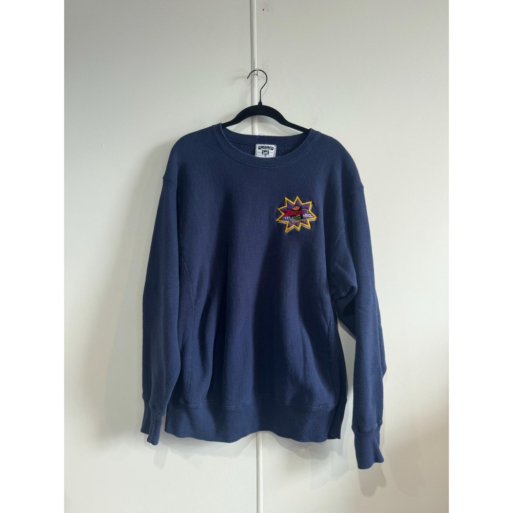 Vintage Lee Sweatshirt Mens XL Blue Cross Grain‎ Crewneck Zenith TNT TBS USA